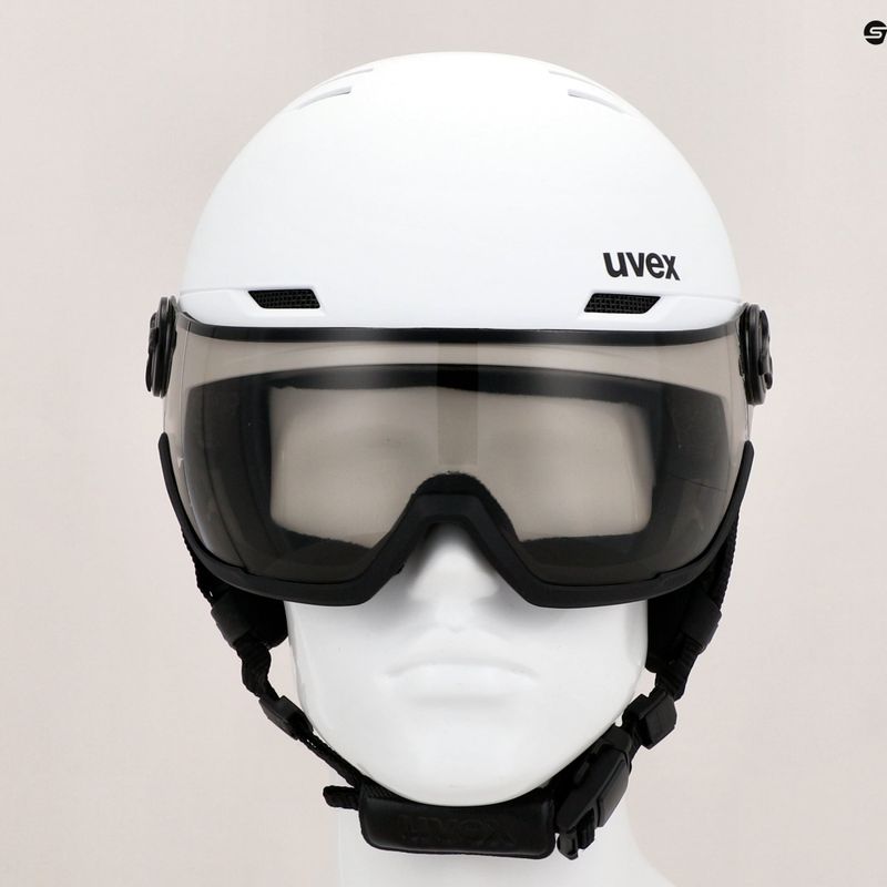 Cască de schi UVEX Wanted Visor Pro V alb mat/variomatc smoke 12