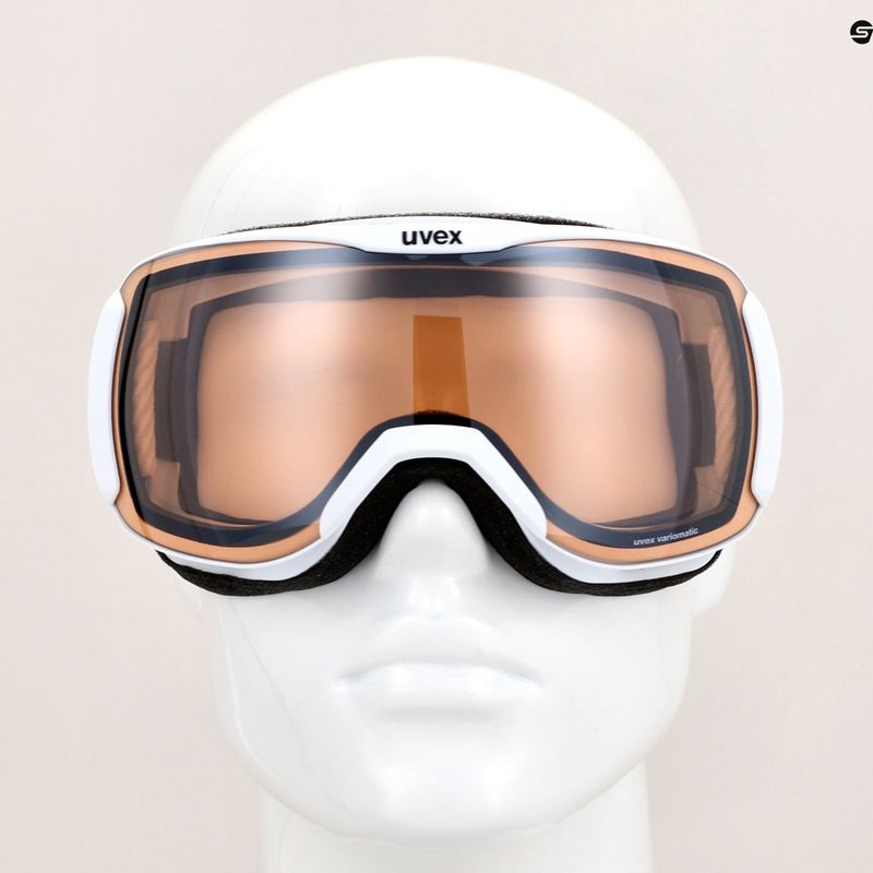 UVEX Downhill 2100 V ochelari de schi alb mat/argintiu oglindă/ transparent/variomatic transparent 6