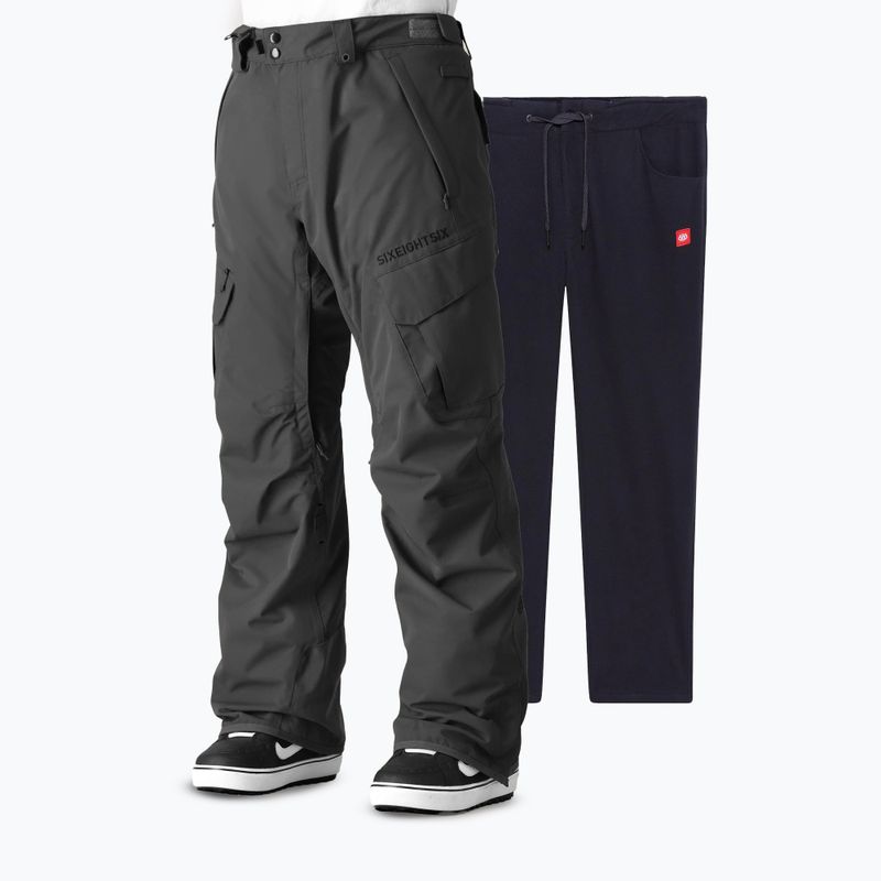 Pantaloni de snowboard pentru bărbați 686 Smarty 3-in-1 Cargo charcoal