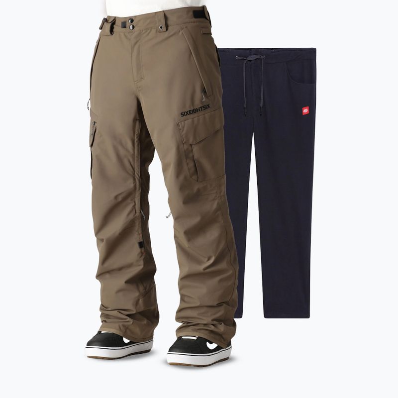 Pantaloni de snowboard pentru bărbați 686 Smarty 3-in-1 Cargo tobacco