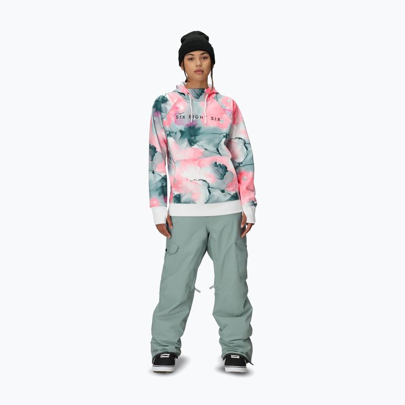 Bluză de snowboard pentru femei 686 Bonded Fleece Pullover Hoody geranium pink ink 2