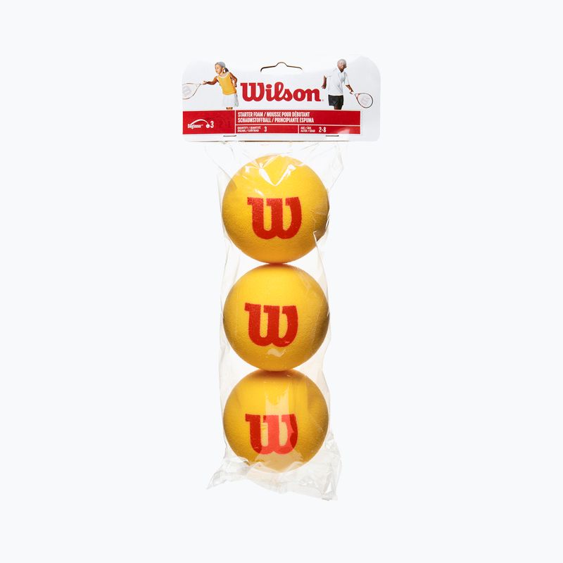 Set de mingi de baseball Wilson Starter Tour din spumă 3 buc galben WRZ258900