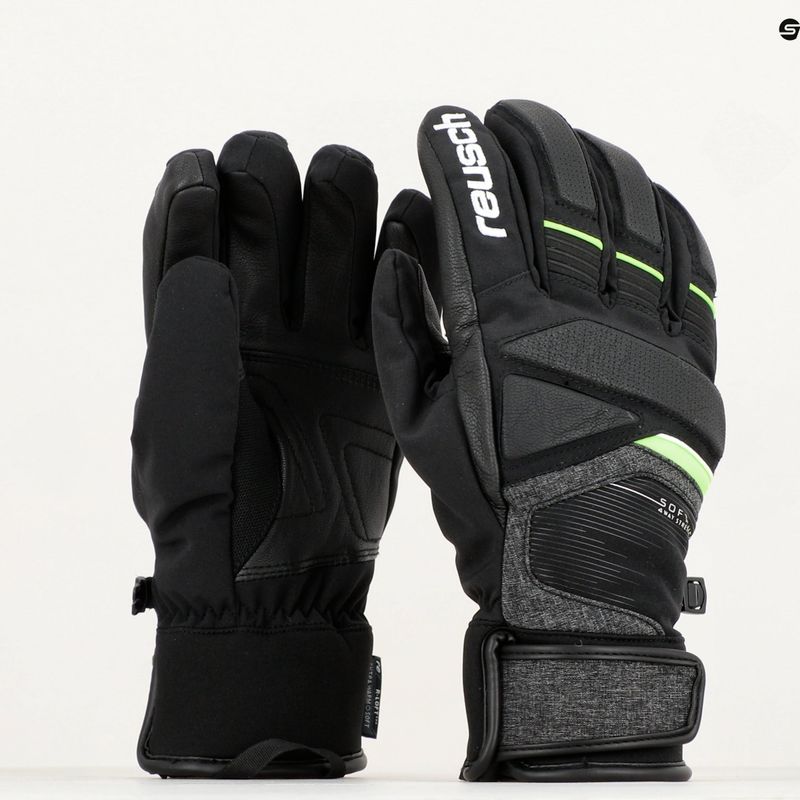 Mănușă de schi Reusch Storm Storm R-Tex Xt negru/negru melange/neon green 9