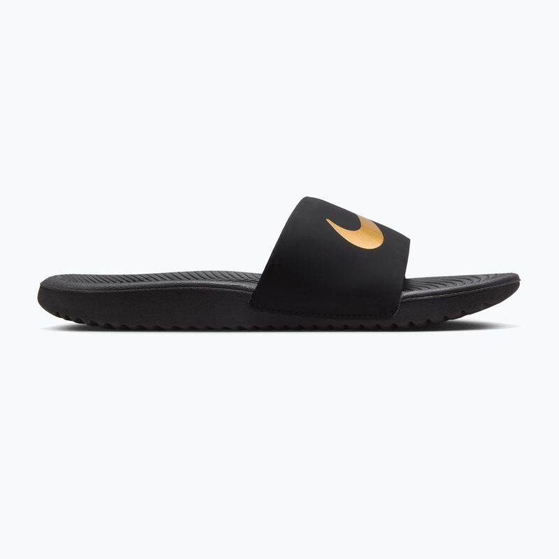 Șlapi pentru copii Nike Kawa black/metallic gold