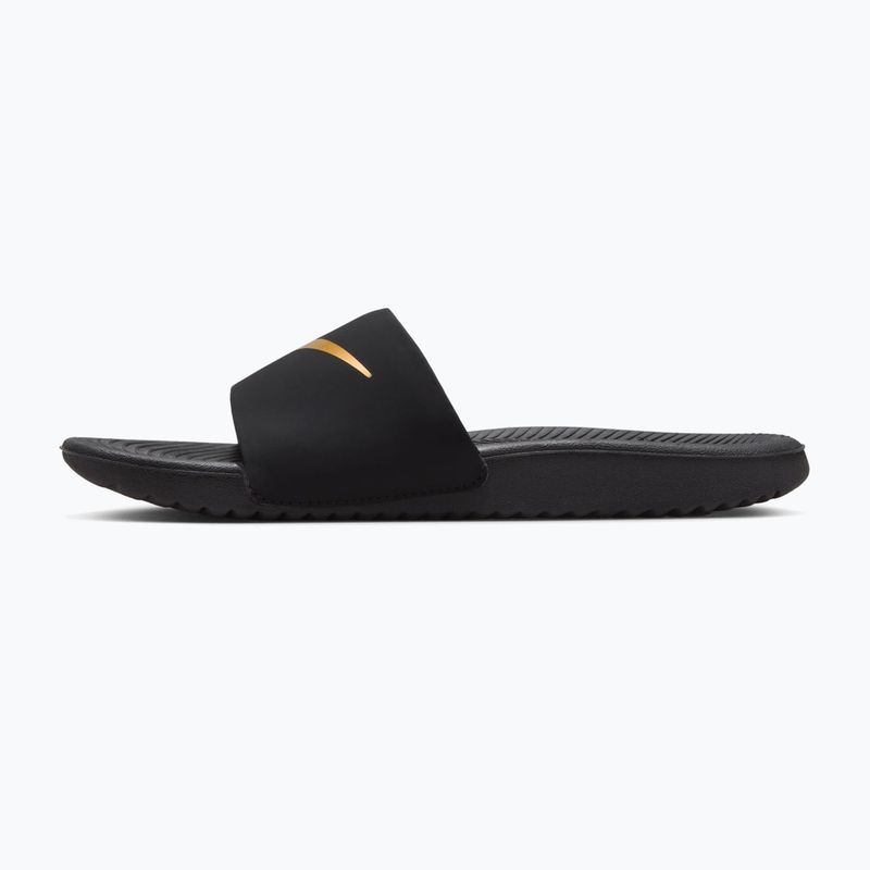 Șlapi pentru copii Nike Kawa black/metallic gold 2