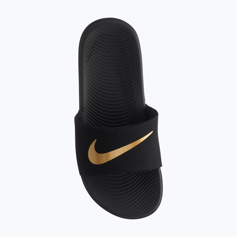 Șlapi pentru copii Nike Kawa black/metallic gold 4