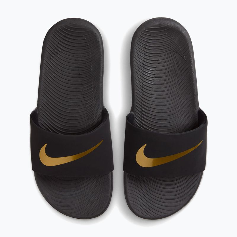 Șlapi pentru copii Nike Kawa black/metallic gold 5