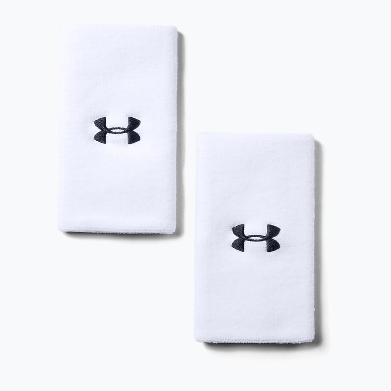 Manșete pentru încheietură Under Armour 6'' Performance Wristband 2 szt. white/black