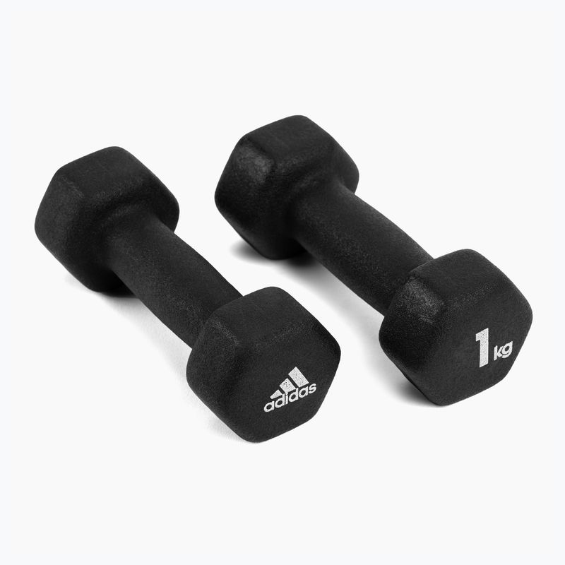 Gantere de 1 kg Adidas, negru, ADWT-10001 2