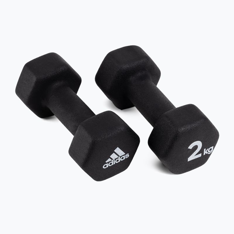 Gantere de 2 kg Adidas, negru, ADWT-10002 2