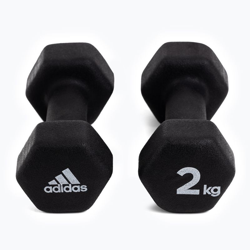 Gantere de 2 kg Adidas, negru, ADWT-10002 3