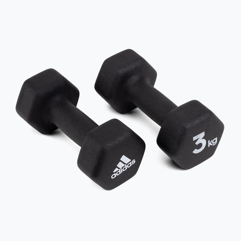 Gantere de 3 kg Adidas, negru, ADWT-10003 2