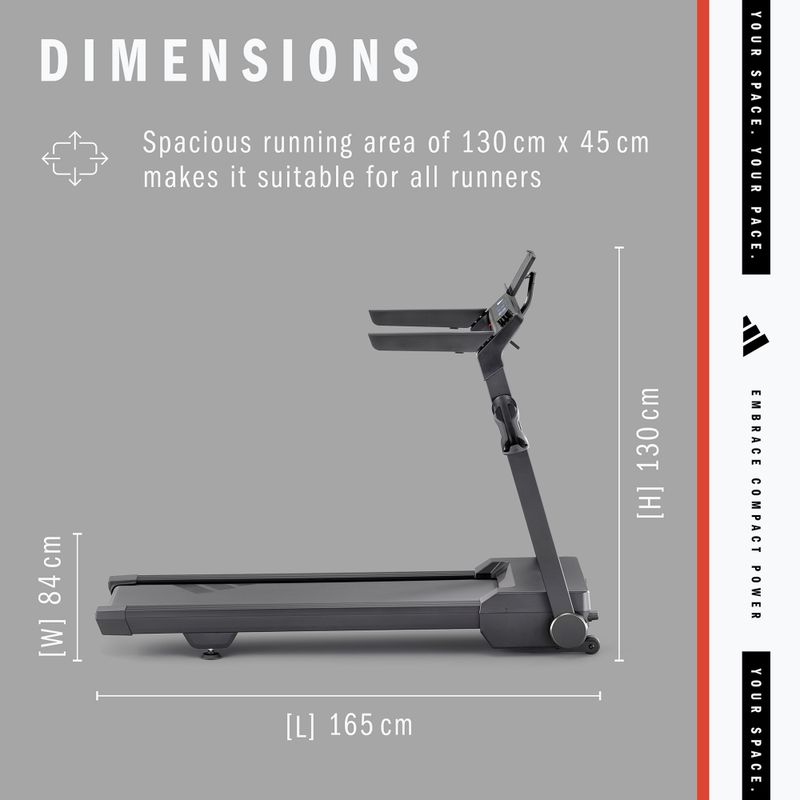 Bandă de alergare electrică adidas T-24C Folding Treadmill black 15