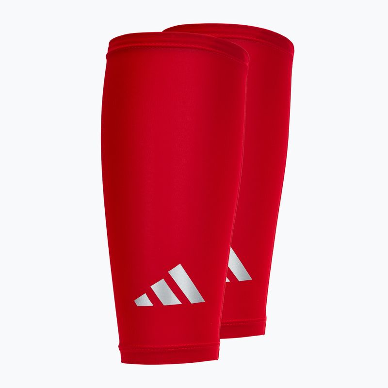 Benzi compresive pentru gambe adidas Climacool Compression Calf Sleeves true red