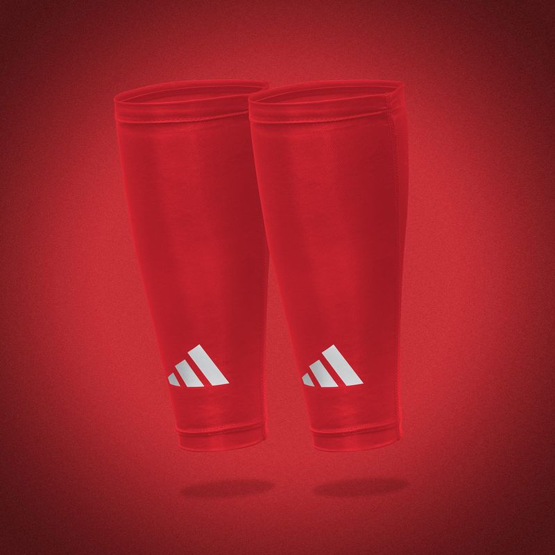 Benzi compresive pentru gambe adidas Climacool Compression Calf Sleeves true red 6
