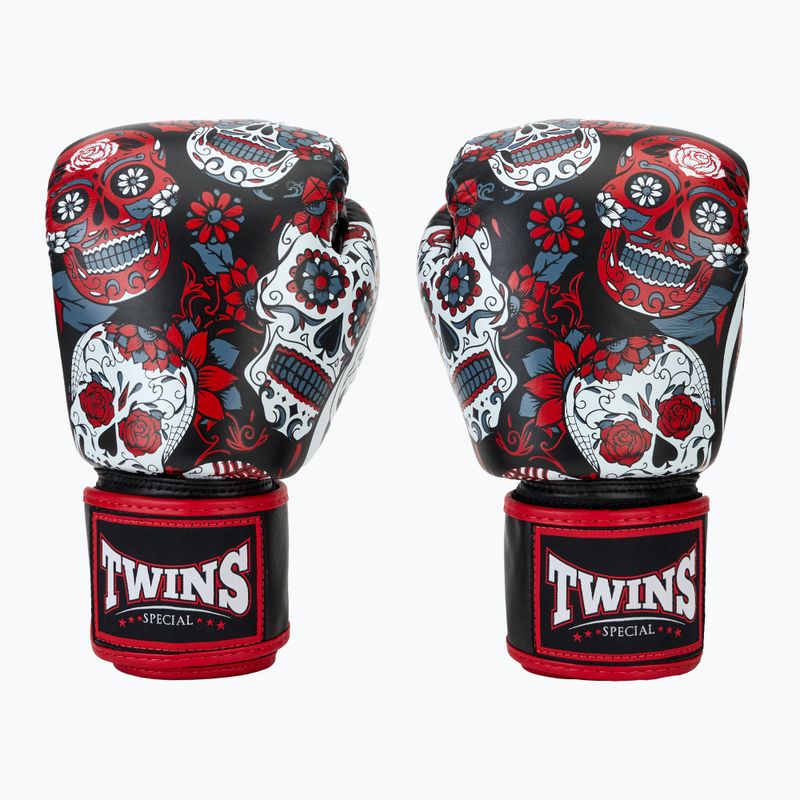 Mănuși de box Twins Special Fancy FBGVL3-53 Skull red/black