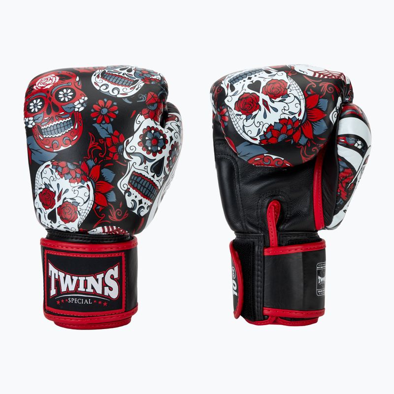 Mănuși de box Twins Special Fancy FBGVL3-53 Skull red/black 3
