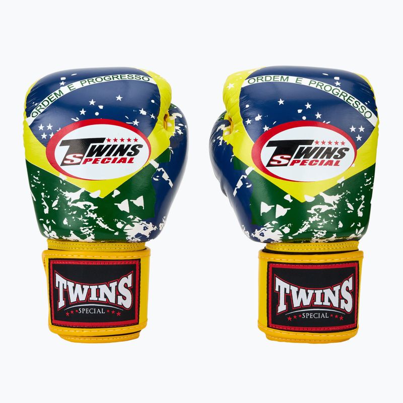 Mănuși de box Twins Special FBGVL3-44 Brasil yellow/red/blue