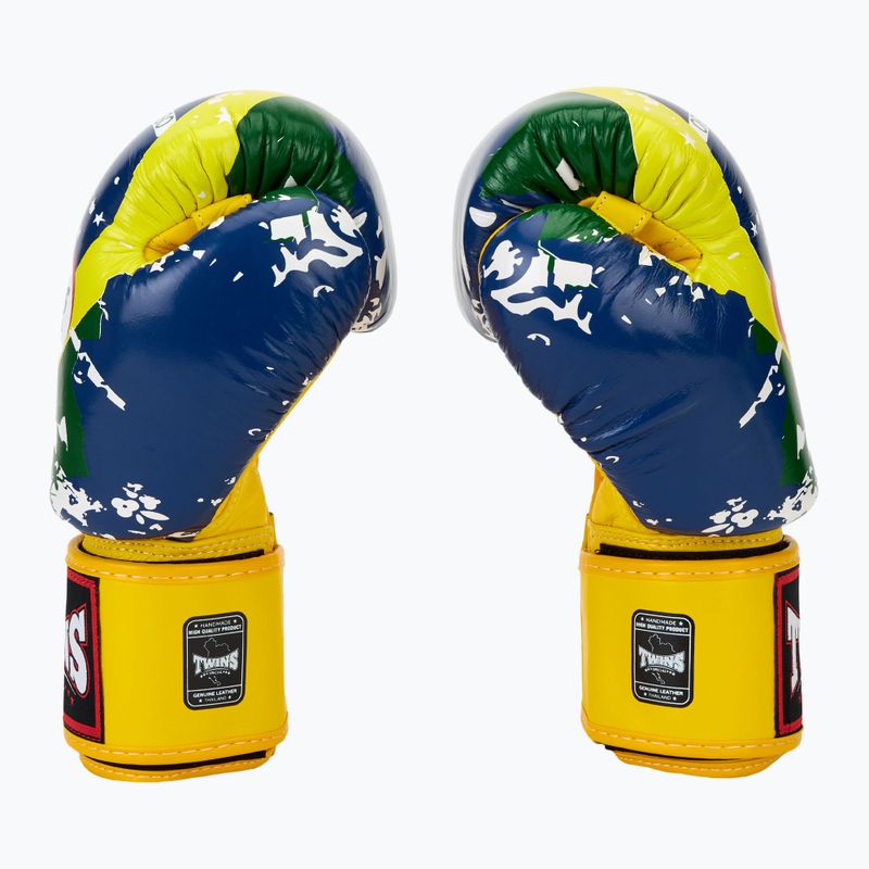 Mănuși de box Twins Special FBGVL3-44 Brasil yellow/red/blue 4