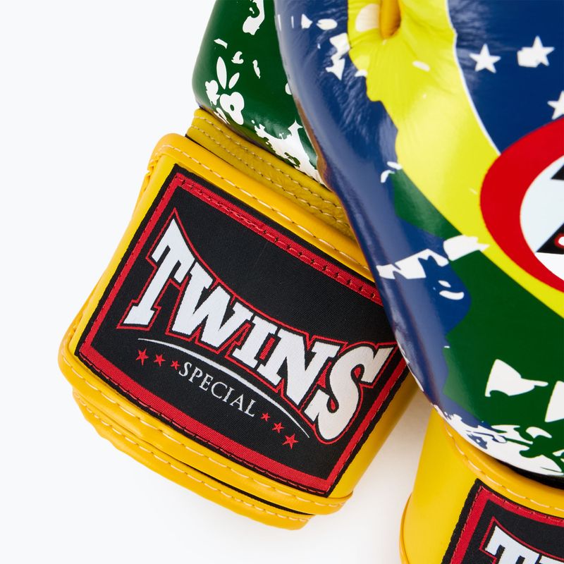 Mănuși de box Twins Special FBGVL3-44 Brasil yellow/red/blue 5