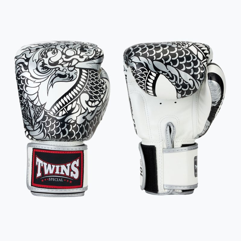 Mănuși de box Twins Special Fancy FBGVL3-52 white/silver 3