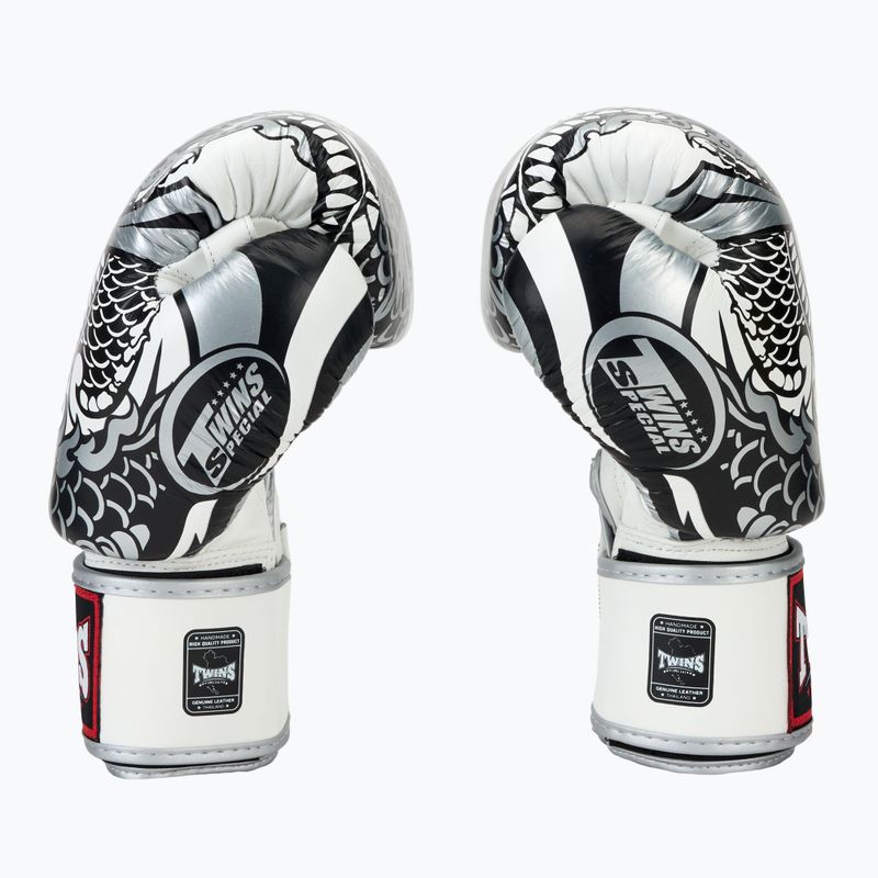 Mănuși de box Twins Special Fancy FBGVL3-52 white/silver 4