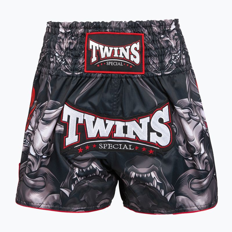 Pantaloni scurți de antrenament Twins Special Muay Thai Twins Kabuki black/white/red