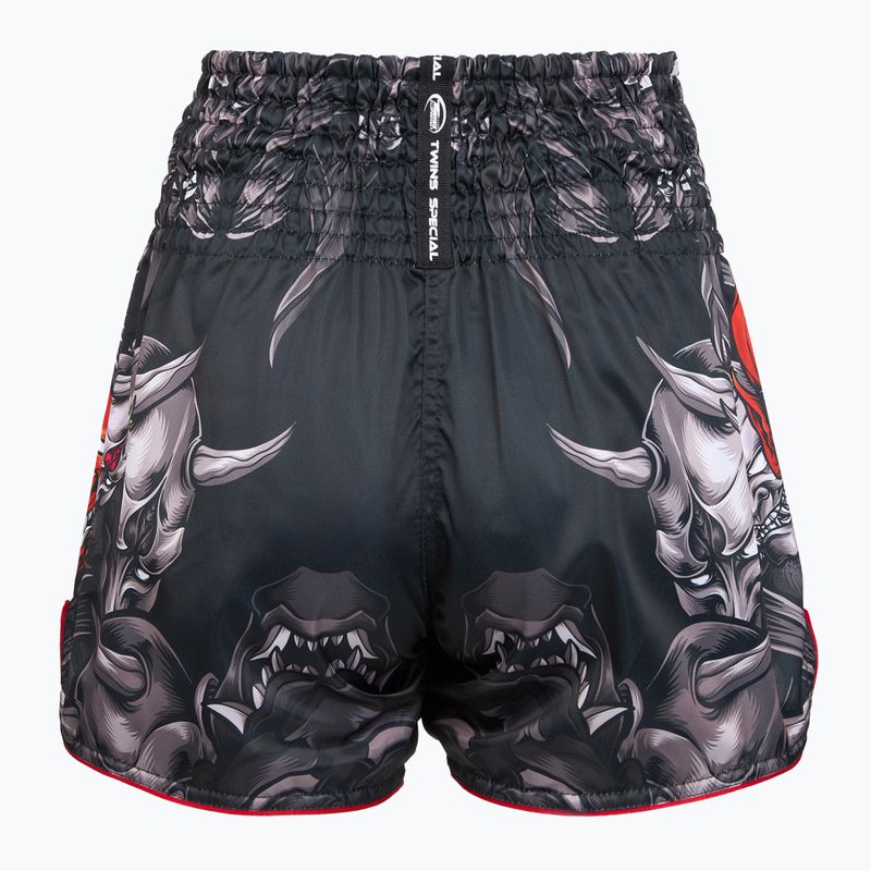Pantaloni scurți de antrenament Twins Special Muay Thai Twins Kabuki black/white/red 2