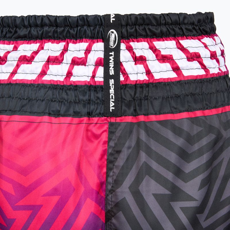 Pantaloni scurți de antrenament Twins Special Muay Thai Twins Maze brown/pink/blue/white 4