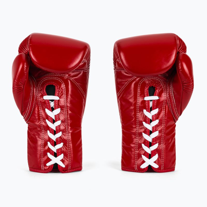 Fairtex Pro Competition Mănuși de box cu degetul blocat din piele roșu 3