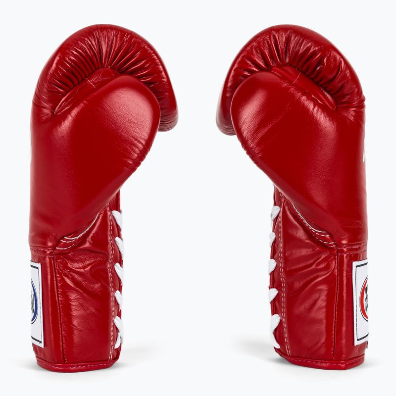 Fairtex Pro Competition Mănuși de box cu degetul blocat din piele roșu 4