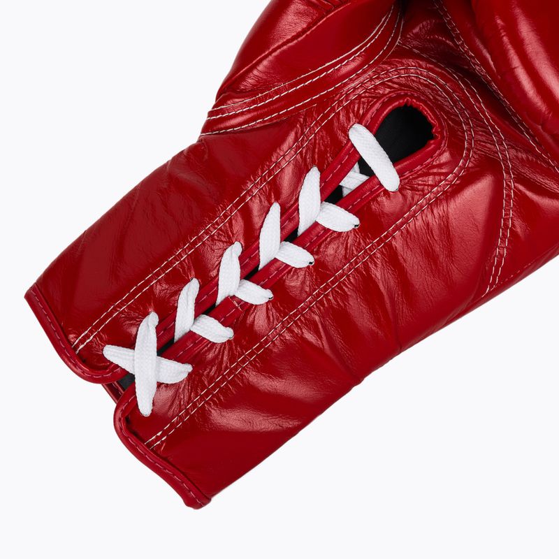 Fairtex Pro Competition Mănuși de box cu degetul blocat din piele roșu 6