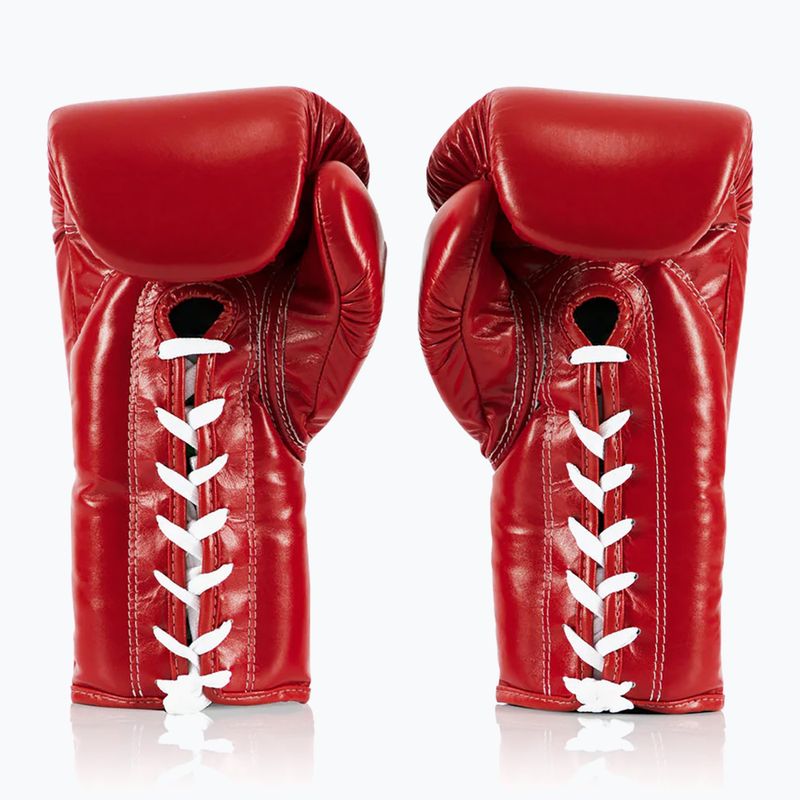 Fairtex Pro Competition Mănuși de box cu degetul blocat din piele roșu 2