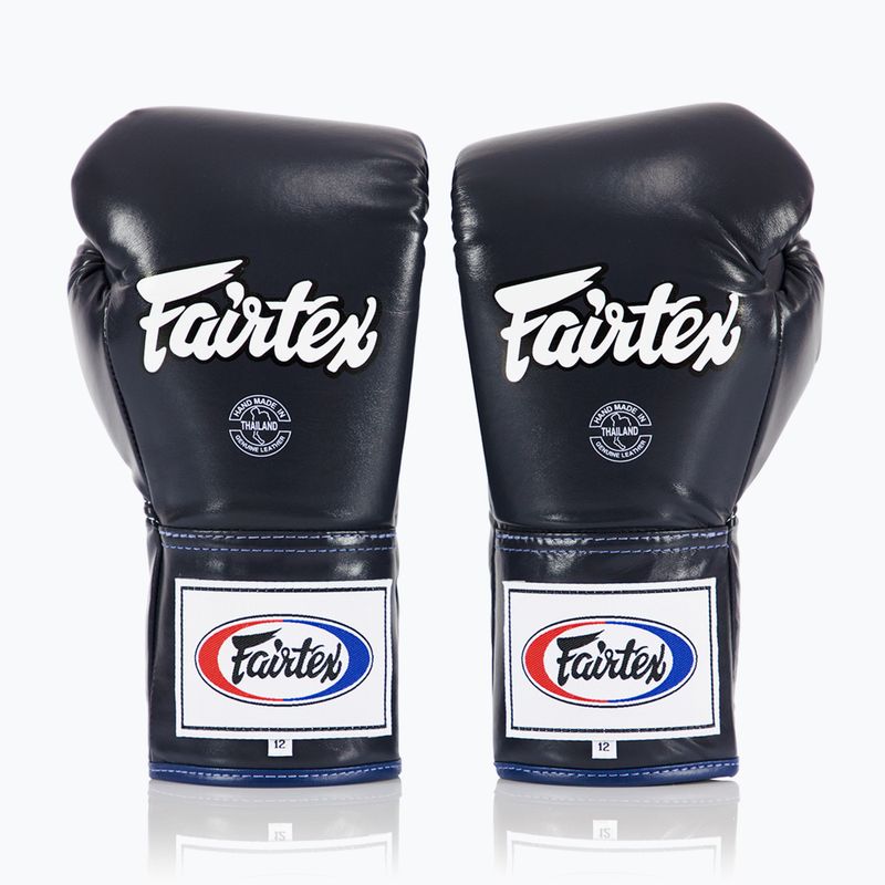Mănuși de box Fairtex Pro Competition Locked Thumb Leather blue