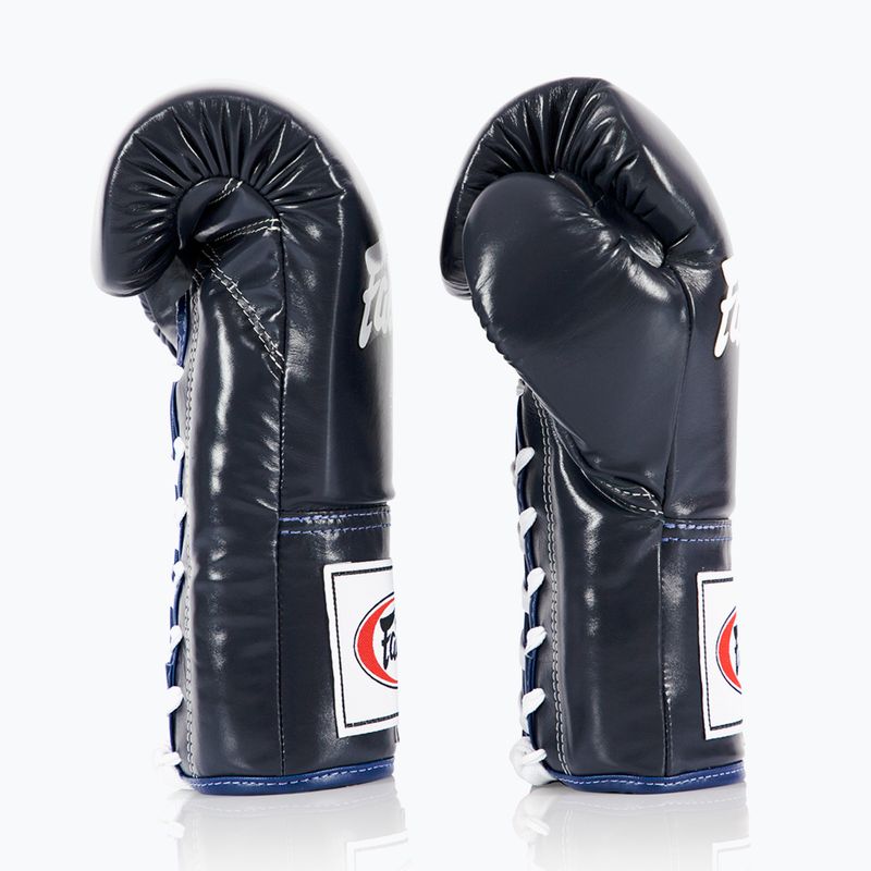 Mănuși de box Fairtex Pro Competition Locked Thumb Leather blue 3