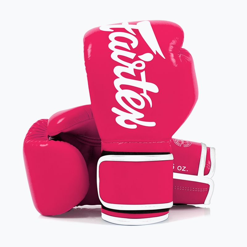Mănuși de box Fairtex Microfiber pink/white 4
