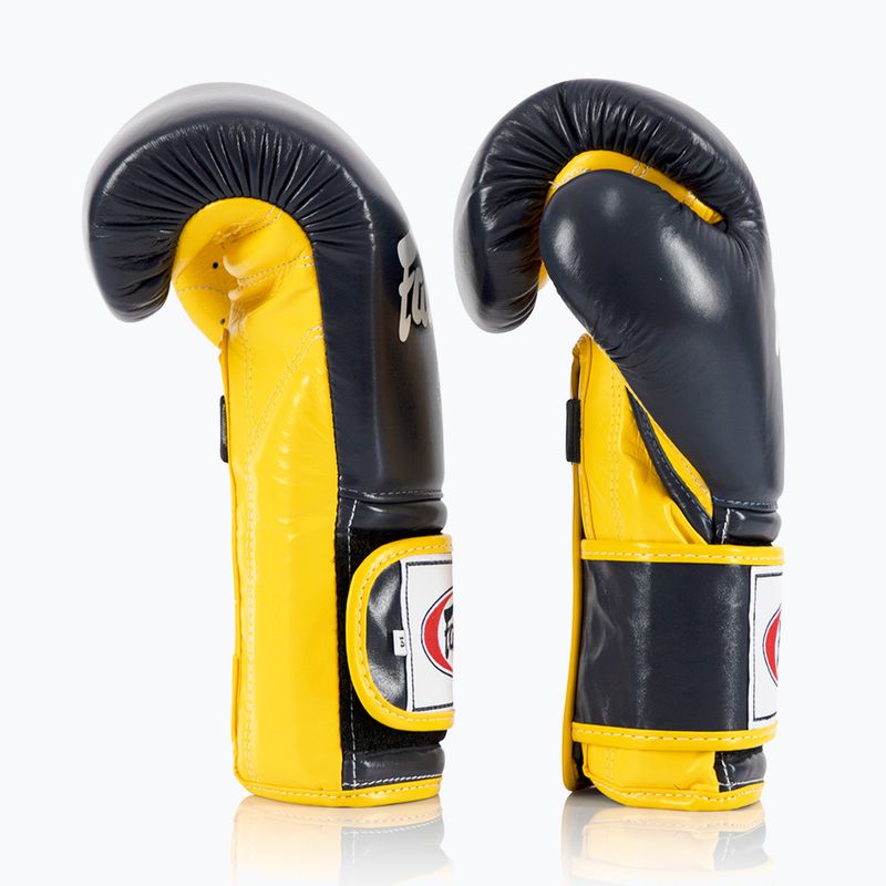 Mănuși de box Fairtex Heavy Hitter's Mexican Style blue/yellow 3
