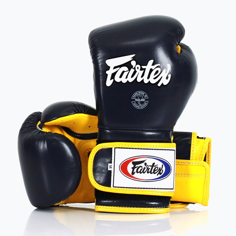 Mănuși de box Fairtex Heavy Hitter's Mexican Style blue/yellow 4