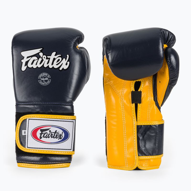 Mănuși de box Fairtex Heavy Hitter's Mexican Style blue/yellow
