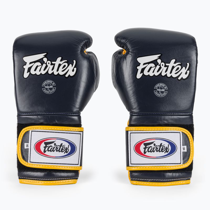 Mănuși de box Fairtex Heavy Hitter's Mexican Style blue/yellow 2
