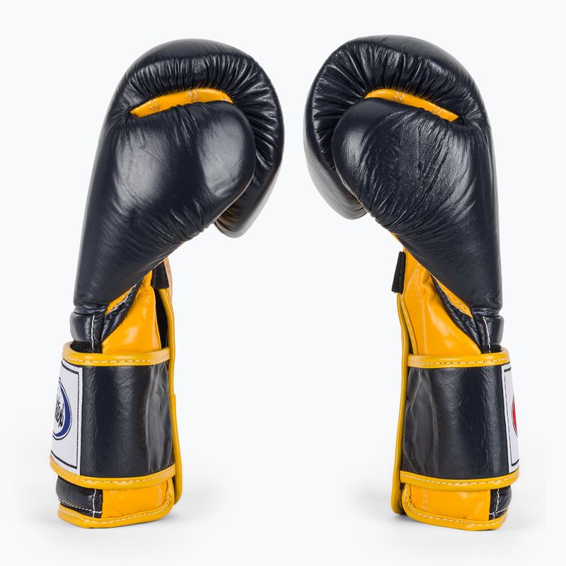 Mănuși de box Fairtex Heavy Hitter's Mexican Style blue/yellow 4