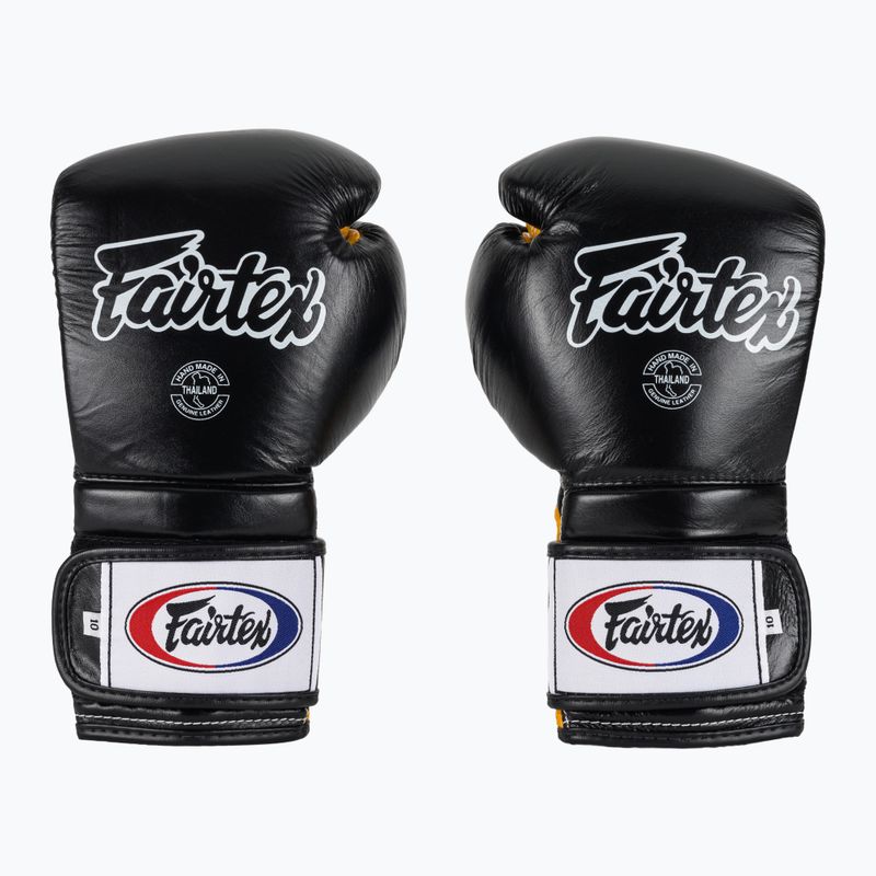 Mănuși de box Fairtex Heavy Hitter's Mexican Style black/yellow 2