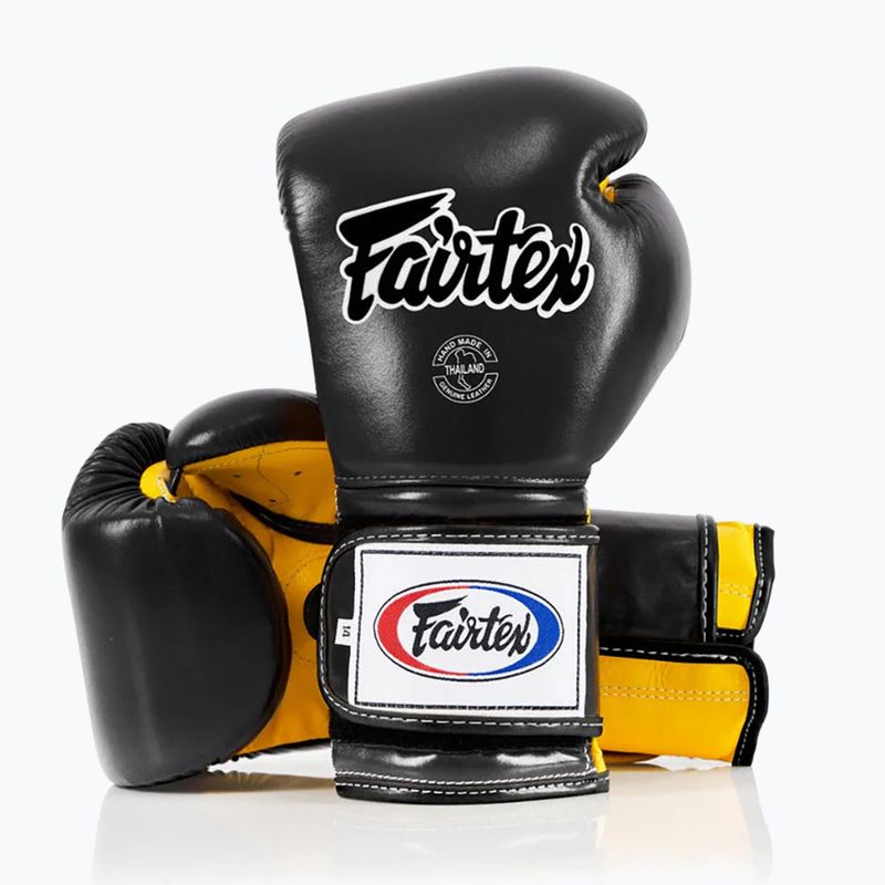 Mănuși de box Fairtex Heavy Hitter's Mexican Style black/yellow 4