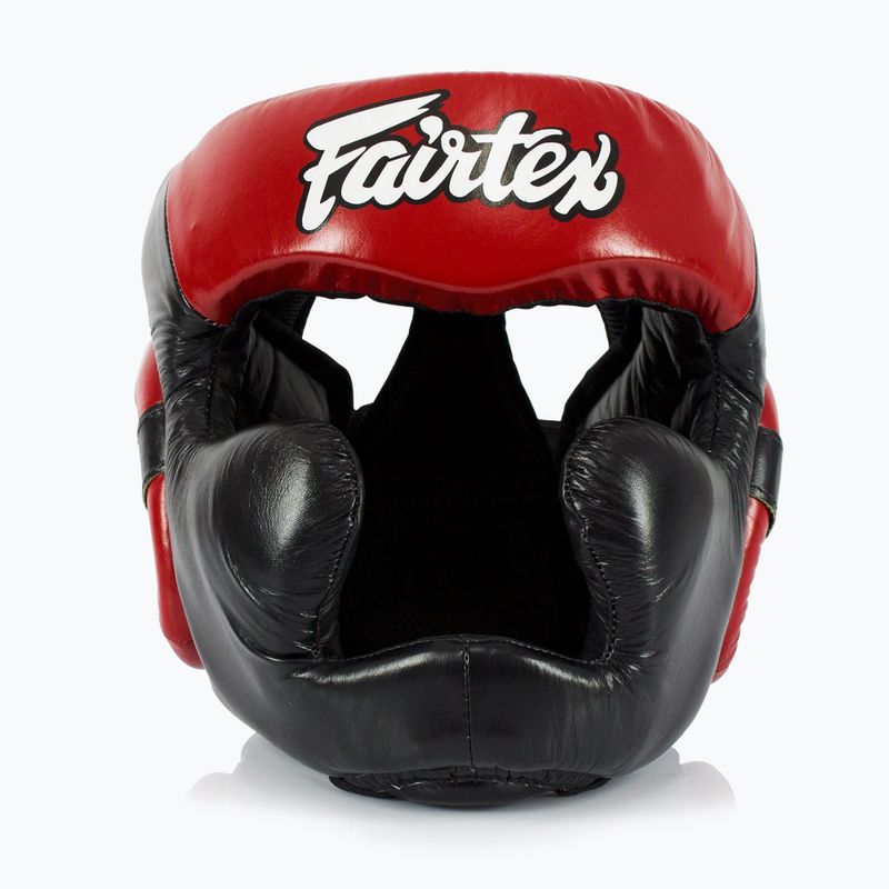 Cască de box Fairtex Diagonal Vision Sparring Headguard - Full Head Coverage black/red 2