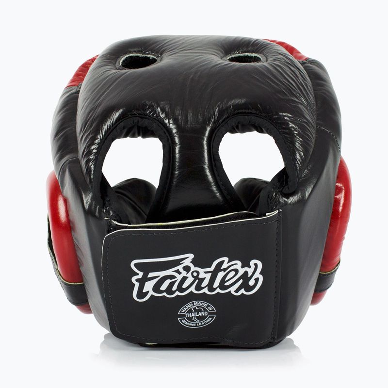 Cască de box Fairtex Diagonal Vision Sparring Headguard - Full Head Coverage black/red 3