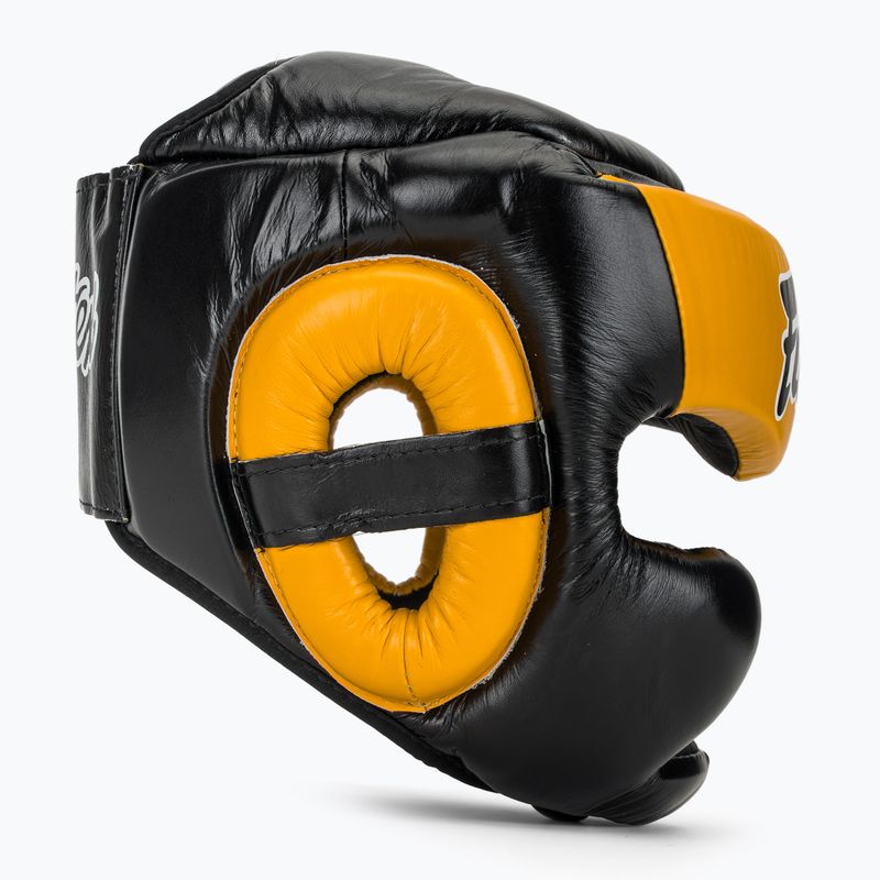 Cască de box Fairtex Diagonal Vision Sparring Headguard - Full Head Coverage black/yellow 2