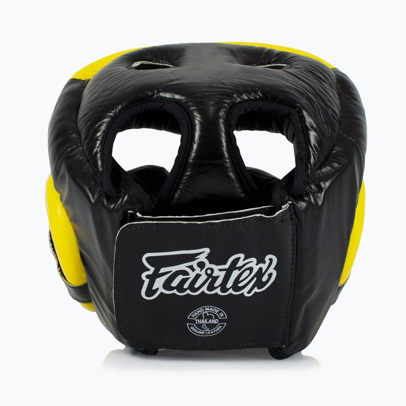 Cască de box Fairtex Diagonal Vision Sparring Headguard - Full Head Coverage black/yellow 3