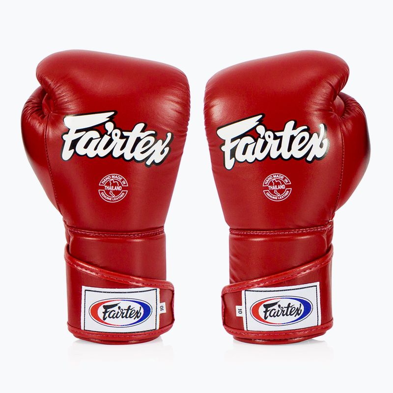 Mănuși de box Fairtex Stylish Angular Sparring - Locked Thumb red