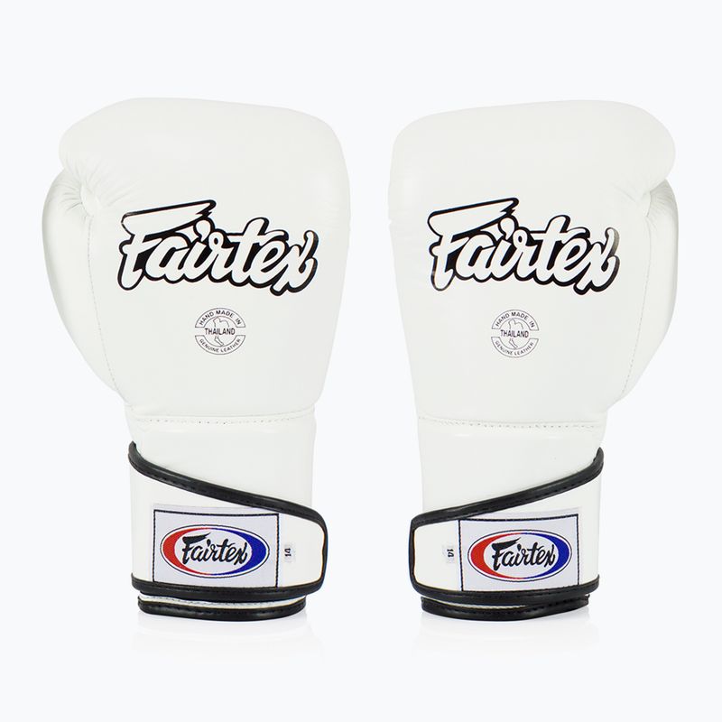 Mănuși de box Fairtex Stylish Angular Sparring - Locked Thumb white