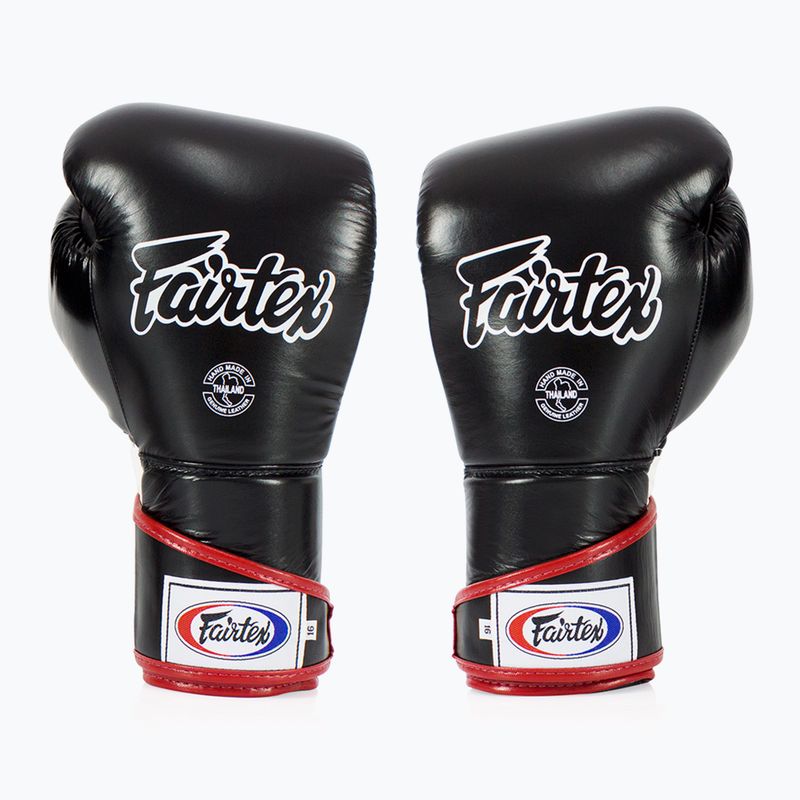 Fairtex Stylish Angular Sparring Mănuși de box - deget blocat negru / alb / roșu